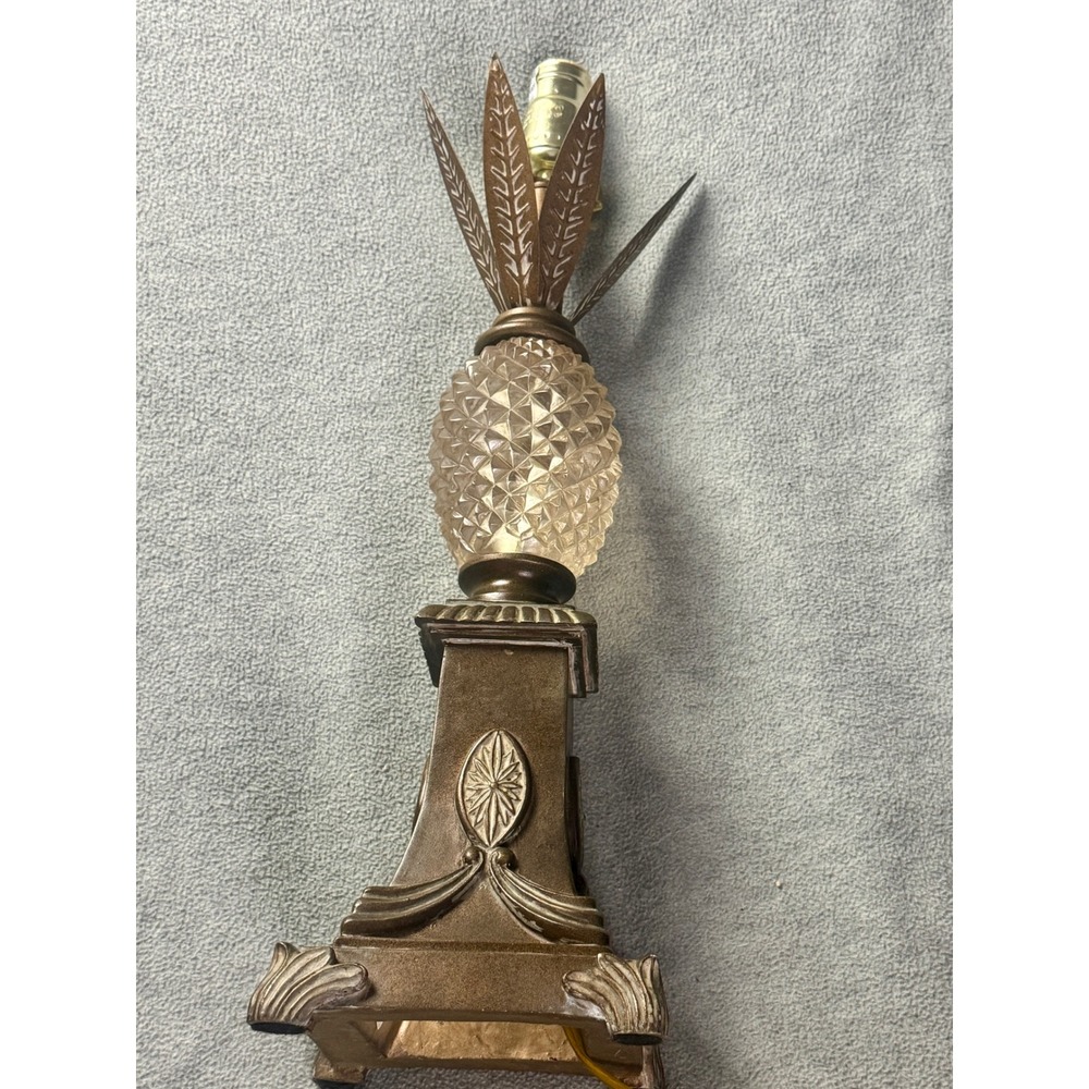 Berman Ardorf Pineapple Table Lamp Base Bronze Glass Regency PT3544 21 Inch